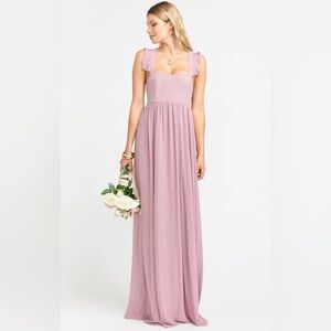 NWT Show Me Your Mumu June Maxi Bridesmaid Dress in Antique Rose Chiffon
